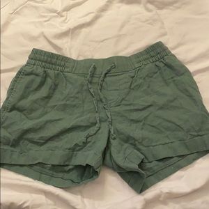 NWOT army green linen shorts